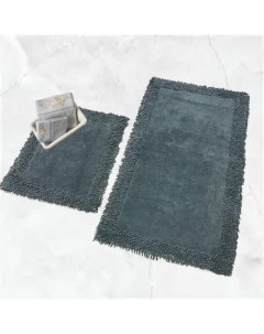Набор ковриков для ванной с бахромой KV425 K M DUZ темно серый 50х60 60х100 Karven