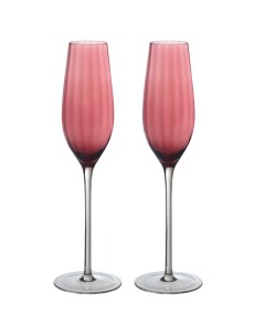 Бокал для шампанского 210 мл 2 шт стекло бордовый Filo color Kuchenland