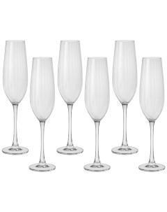Набор бокалов для шампанского columba optic из 6шт 260мл 181583 Crystal bohemia