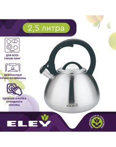 Чайник со свистком RWK235CH 2 5 л из нержавеющей стали для всех типов плит Eley