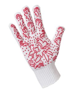 Перчатки для уборки трикотажные с дизайн напылением ПВХ red Хозяюшка мила