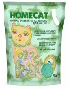 Наполнитель для туалета кошек Мята силикагелевый 4 шт по 3 8 л Homecat