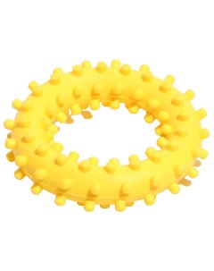 Игрушка для собак кольцо с шипами 2 желтая 6 8 см Зооник