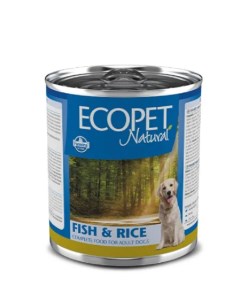 Консервы для собак NATURAL ADULT с рыбой и рисом 300г Ecopet