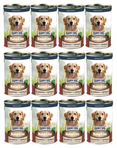 Консервы для собак HappyDog с чувствительным пищеварением телятина и сердце 12шт по 410г Happy dog