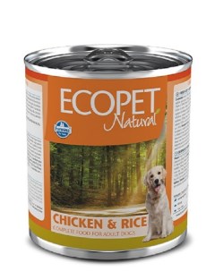 Консервы для собак NATURAL ADULT с курицей и рисом 300г Ecopet