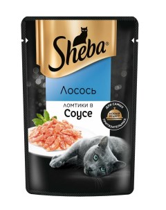 Влажный корм для кошек ломтики в соусе лосось 28 шт по 75 г Sheba