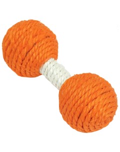 Игрушка для собак Гантель погремушка сизалевая 11 5 см оранжевая Пижон