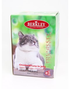 Влажный корм для кошек фрикасе из курицы с тунцом 6шт по 85г Berkley
