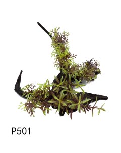 Искусственный декор для аквариума Коряга с растениями 14х14х10 см Ripoma
