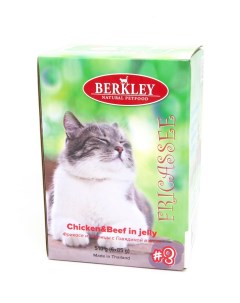 Влажный корм для кошек фрикасе из курицы с говядиной 6шт по 85г Berkley