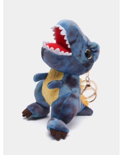 Мягкая игрушка брелок Динозавр 15 см синий меланж Nobrand