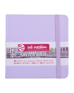 Скетчбук Talens Art Creation 140г кв м 12х12см 80 л пастельно фиолетовая обложка Royal talens