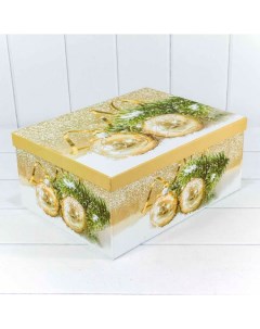 Коробка подарочная OMG GIFT Золотые шары 730605 1654 21 прямоугольная 21х15х8 5 см Omg-gift