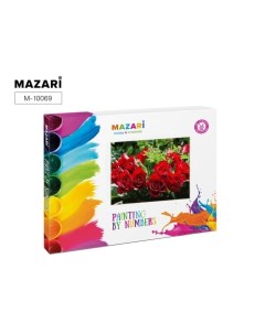 Картина для раскрашивания по номерам ЦВЕТЫ 40х50 см 1 дизайн картонная упаковка Mazari