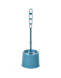 Ерш для туалета Классик напольный с крышкой пластик серо голубой М 5015 Idea