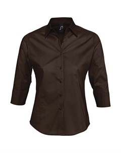 Рубашка женская с рукавом 3 4 Effect 140 темно коричневая размер XS No name