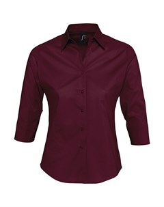 Рубашка женская с рукавом 3 4 Effect 140 бордовая размер M No name