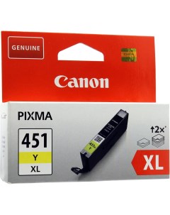 Картридж струйный CLI 451Y XL 6475B001 желтый оригинальный ресурс 685 страниц для PIXMA iP7240 iP874 Canon