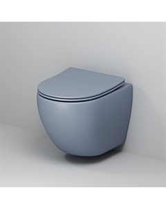 Унитаз подвесной Color GR-4455BSMS-21 голубой матовый, с крышкой микролифт Grossman