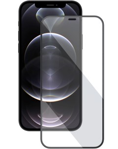 Стекло на iPhone 12 2 5D с черной рамкой глянцевое олеофобное покрытие Mobler