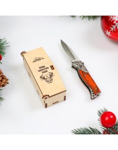 Нож складной полуавтоматический Пескарь клинок 6см в подар упак оранжевый Nobrand
