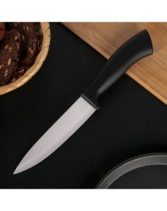 Нож кухонный керамический Тень лезвие 13 см черный Доляна