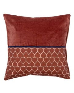 Чехол на подушку из хлопкового бархата с геометрическим принтом терракотового цвета из кол Tkano