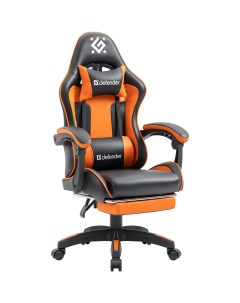 Кресло игровое Sorang с подножкой полиуретан класс 4 черно оранжевое Defender