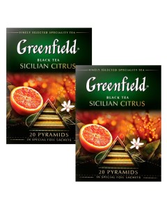 Чай черный Sicilian Citrus 20 пирамидок х 2 шт Greenfield