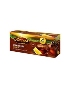 Чай черный Крепкий лимон в пакетиках 1 5 г х 25 шт Лисма