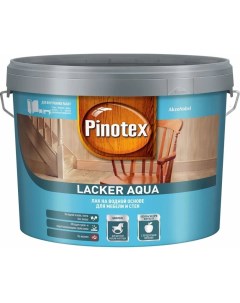 Лак для мебели и стен Lacker Aqua 10 на водной основе матовый 9 л Pinotex