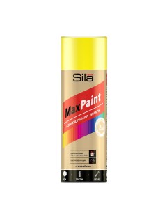 Аэрозольная краска Max Paint флуоресцентная жёлтая 520 мл Сила