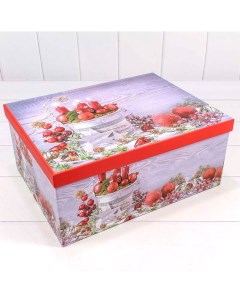 Коробка подарочная Новогодний натюрморт 730605 1666 19 прямоугольная 19х13х7 5 Omg-gift