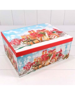 Коробка подарочная Подарки 730605 1668 19 прямоугольная 19х13х7 5 см Omg-gift