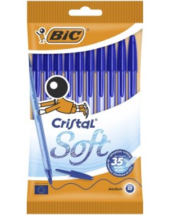 Набор ручек шариковых Cristal Soft 918532 синяя 1 2 мм 10 шт Bic