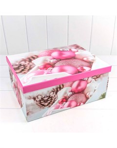 Коробка подарочная Розовые шары 730605 1655 23 прямоугольная 23х16 5х9 5см Omg-gift