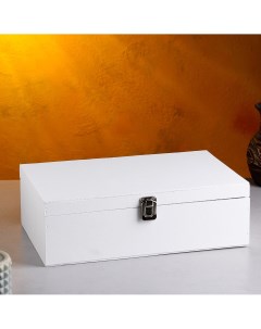 Подарочный ящик 34 21 5 10 5 см деревянный 3 отдела с закрывающейся крышкой белая кисть Дарим красиво