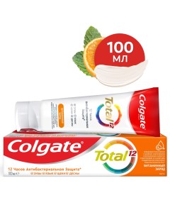 Зубная паста Total 12 Витаминный заряд с цинком и аргинином для комплексной антибактериальной защиты Colgate