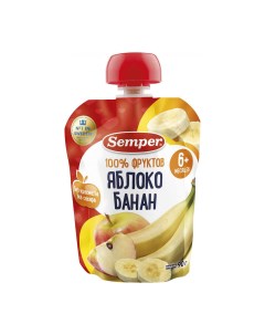 Пюре фруктовое Яблоко и банан 90 г Semper