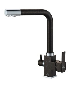 Смеситель для кухни Steel Hammer с подключением фильтра черный матовый хром SH 805 BLACK CR Zorg