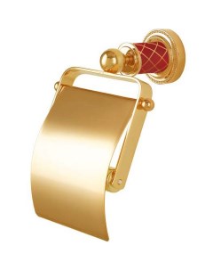 Держатель туалетной бумаги Murano 10901 R G с крышкой Золото Рубиновый Boheme