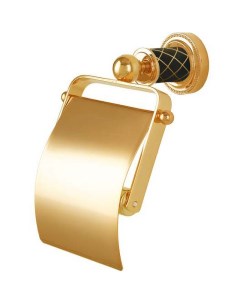Держатель туалетной бумаги Murano 10901 B G с крышкой Золото Черный Boheme