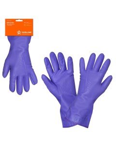 Перчатки AWGHW11 ПВХ хозяйственные с подкладкой L фиолетовые Airline
