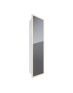 Шкаф пенал Element 40 универсальный правый зеркальный белый глянец Lemark