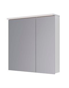 Зеркало шкаф Zenon 80х80 см с подсветкой и розеткой белый глянец Lemark