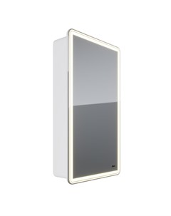Зеркало шкаф Element 45х80 см с подсветкой и розеткой правый белый Lemark