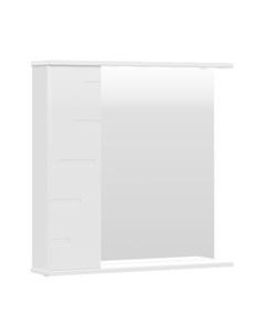 Зеркало шкаф Joli 70 L с подсветкой белый Волна