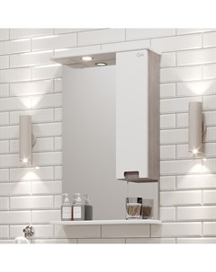 Зеркало шкаф Харпер 52 01 R с подсветкой белый глянцевый мешковина Onika