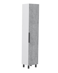 Шкаф пенал Twing 40 напольный бетон белый Волна
